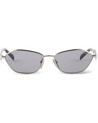Prada - Irregular Metal Frame With Logo Sunglasses - Lyst