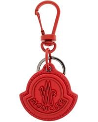 Moncler - Porte-Clés Cœur En Cuir À Logo Embossé - Lyst