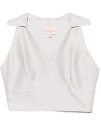 Leen Mougrhabi - Evelyn V-Neck Crop Top - Lyst