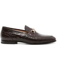 SCAROSSO - Alessandro Embossed-crocodile Loafers - Lyst
