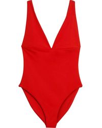 Burberry Badpak Met Diepe V- Hals - Rood