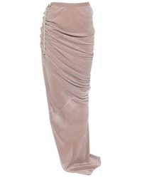 Rick Owens - Edfu Ruched Drawstring Maxi Skirt - Lyst