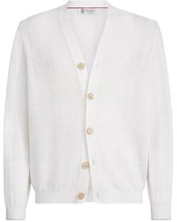 Brunello Cucinelli - Linen Cotton Cardigan For - Lyst