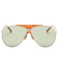 The Attico - X Linda Farrow Amelia Pilot-Frame Sunglasses - Lyst