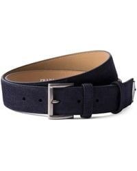 Prada - Logo-Embellished Suede Belt - Lyst