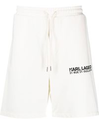 Karl Lagerfeld - Logo-print Organic-cotton Track Shorts - Lyst