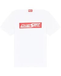 DIESEL - Cotton T-Shirt With Logo Print - Lyst