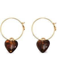 Bimba Y Lola - Amber Resin Heart Hoop Earrings - Lyst