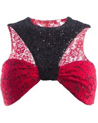 IMROSKA - Sequin-Embellished Lace-Panel Top - Lyst