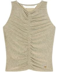 Palm Angels - Ruched Lurex Tank Top - Lyst