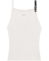 Courreges - Buckle-Detail Ribbed Tank Top - Lyst
