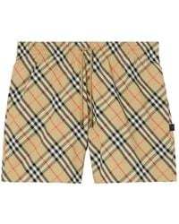 Burberry - Check-Print Drawstring Swim Shorts - Lyst
