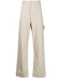 Moncler - Logo-embroidered Cotton Trousers - Lyst