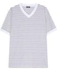 Peserico - V-neck Striped T-shirt - Lyst