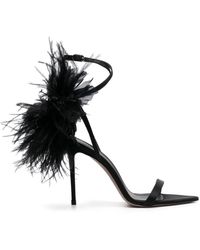 Le Silla - Rose 110mm Feather-detailing Sandals - Lyst