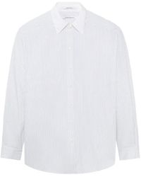Another Tomorrow - Pleated-Back Striped Shirt - Lyst