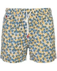Kiton - Geometric-Print Swim Shorts - Lyst