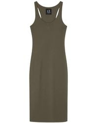 ARMANI EXCHANGE - Midi Icon Logo-Embroidered Dress - Lyst