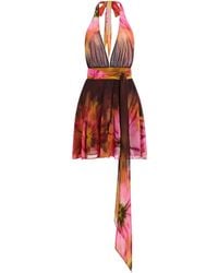 retroféte - Briola Mini-Jurk Met V-Hals - Lyst