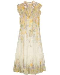 Zimmermann - Harmony Flared Dress With Citrus Garden Print - Lyst