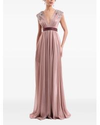 Gemy Maalouf - Robe Longue Plissée À Ornements De Perles - Lyst