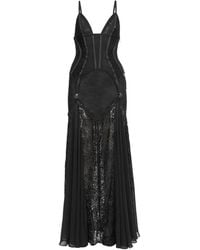 Nissa - Lace-Panel Corset Maxi Dress - Lyst