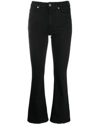 Dondup High-rise Cropped Kick-flare Jeans - Black