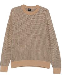 BOSS - Geometric-Pattern Sweater - Lyst
