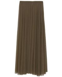 Norma Kamali - Pleated Mesh Skirt - Lyst
