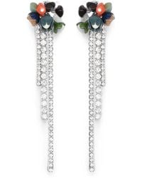 Bimba Y Lola - Tulip And Stone Earrings With-Crystals - Lyst