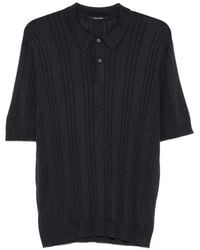 Tagliatore - Peyton Ribbed-Knit Polo Shirt - Lyst