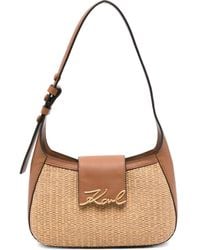 KARL LAGERFELD - K/Signature Woven Leather Shoulder Bag - Lyst