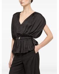 Nissa - Belted V-Neck Top - Lyst