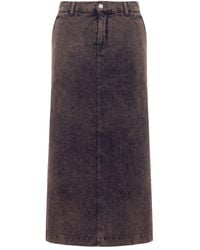 Moschino - Denim Midi Skirt - Lyst