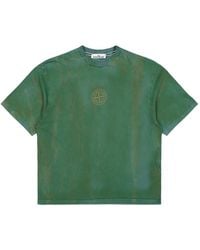 Stone Island - 2100002 Organic Cotton Jersey, Laser Colour Garment Dyed Regular-Fit T-Shirt With 'Bark Tee' Print - Lyst