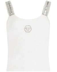 Philipp Plein - Top De Canalé Con Strass - Lyst