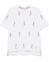 Thom Browne - Cotton Embroidered Geese T-Shirt - Lyst