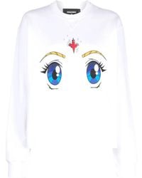DSquared² - Graphic-Print Crew Neck Sweatshirt - Lyst