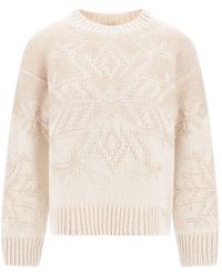 Herno - Snowflake-Motif Vanisé-Inlay Sweater - Lyst