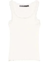 Bimba Y Lola - Ivory Ribbed Vest Top - Lyst