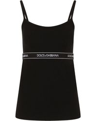 Dolce & Gabbana - Top sin mangas con logo en la cinturilla - Lyst