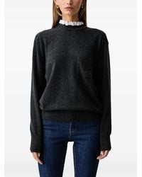 Silvian Heach - Ruffle-Trim Chest-Pocket Sweater - Lyst
