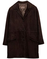 Prada - Manteau Mi-Long En Daim - Lyst