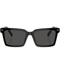 Miu Miu - Logo-lettering Square-frame Sunglasses - Lyst