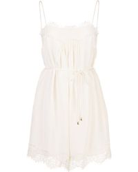 Zimmermann Комбинезон С Кружевом - Белый