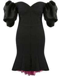 McQueen - Peplum Hem Off-Shoulder Dress - Lyst