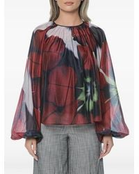 Ted Baker - Elaia Floral-Print Puff-Sleeve Blouse - Lyst
