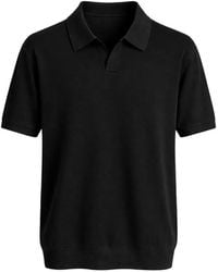 Franzese Collection - Ribbed V-Neck Cotton Polo Shirt - Lyst