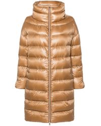 Herno - Long Camel-Colored 'Matilde' Down Jacket - Lyst