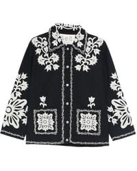 Sea - Floral-Embroidered Buttoned Jacket - Lyst
